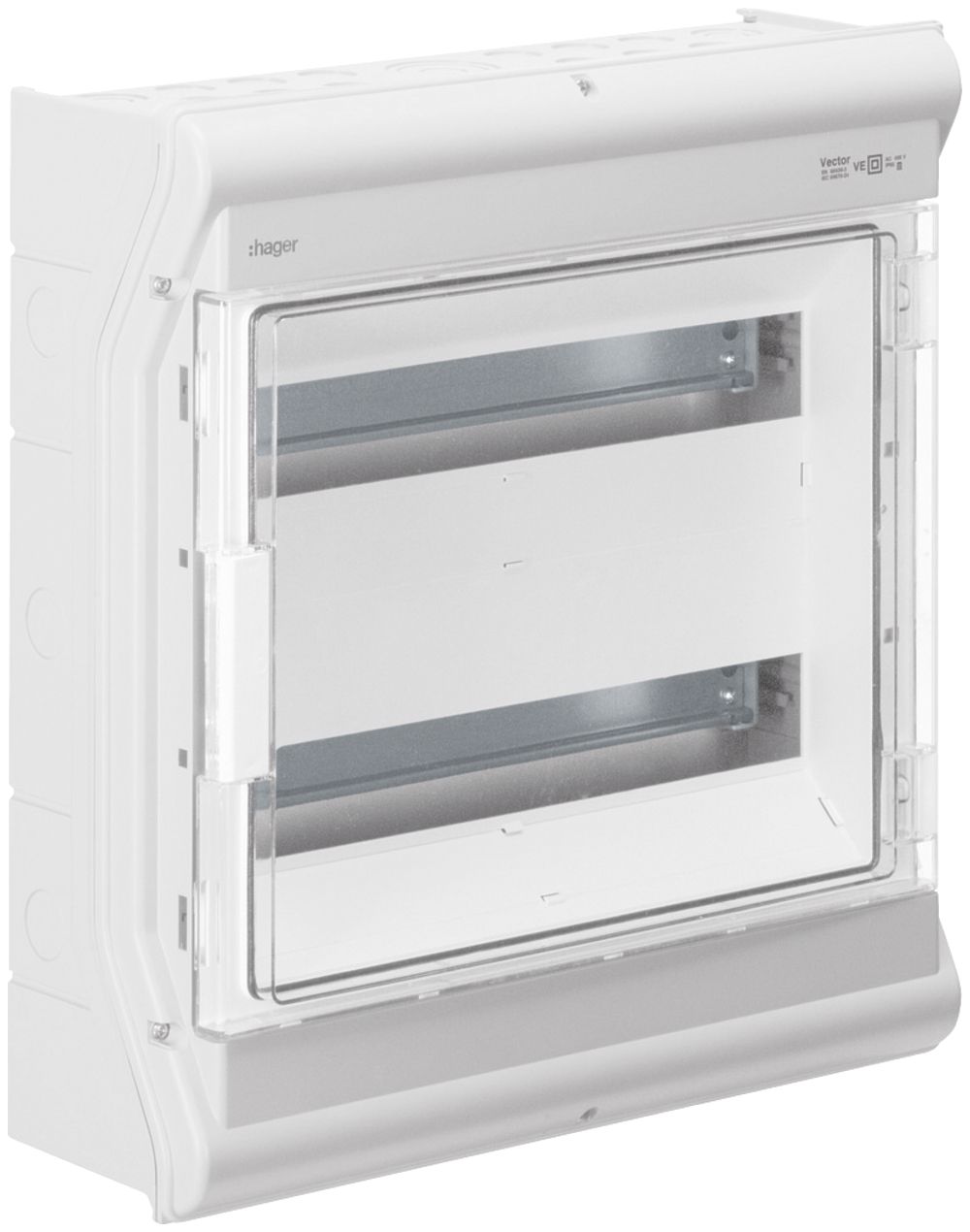 Coffret de distribution AP Hager vector 2 rangées 18UM IP65 418×452×151mm
