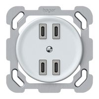 UP-USB-Ladesteckdose origin 4×USB-C 4000mA 5V weiss