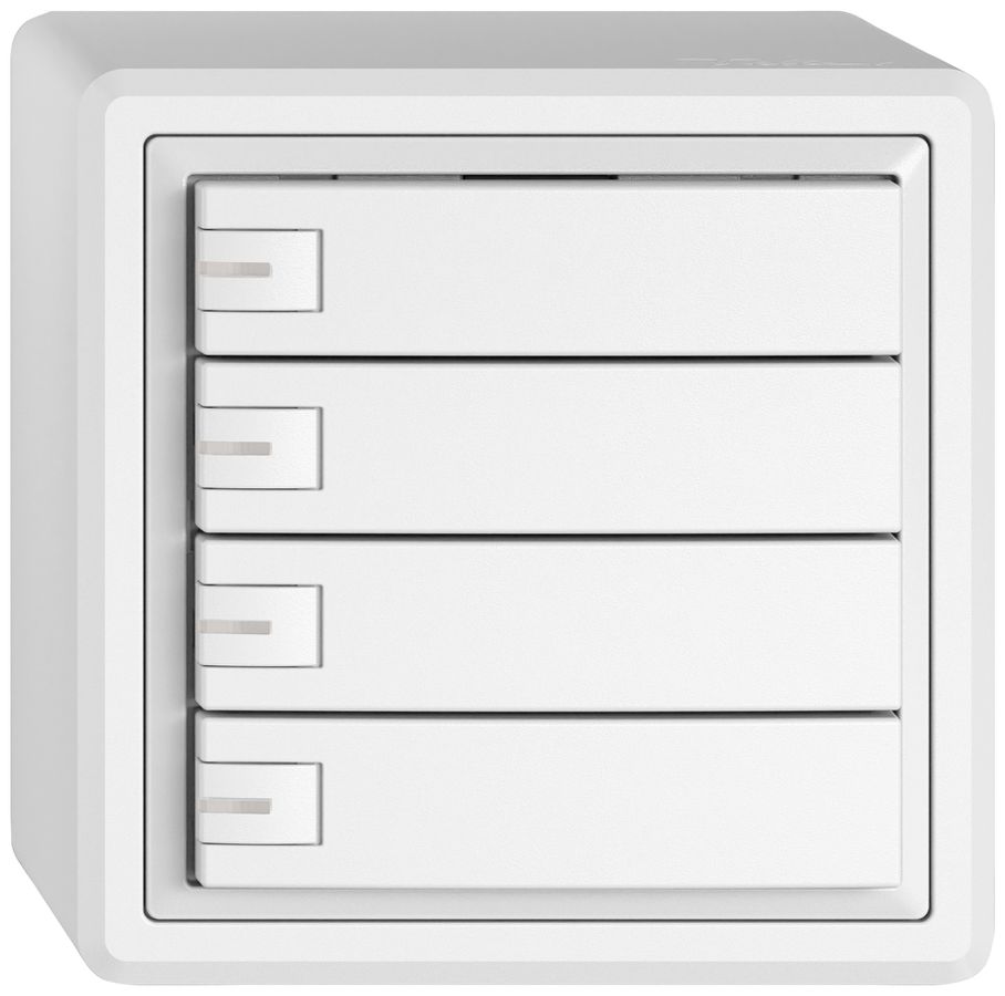 Poussoir KNX RGB AP EDIZIO.liv SNAPFIX® capteur temp.RGB-LED 4× comm.1T bc