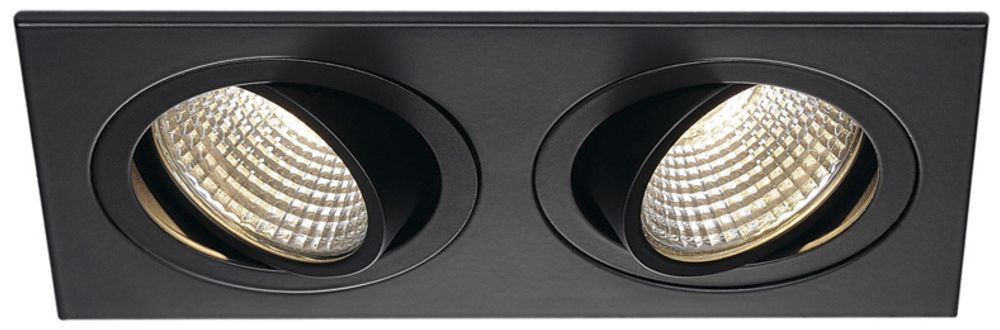 EB-LED-Downlight SLV NEW TRIA, 2×6W 1200lm 3000K 38° eckig IP20 mattschwarz