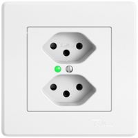 Prise ENC EDIZIO.liv SNAPFIX® 2×T13 avec LED vert bc