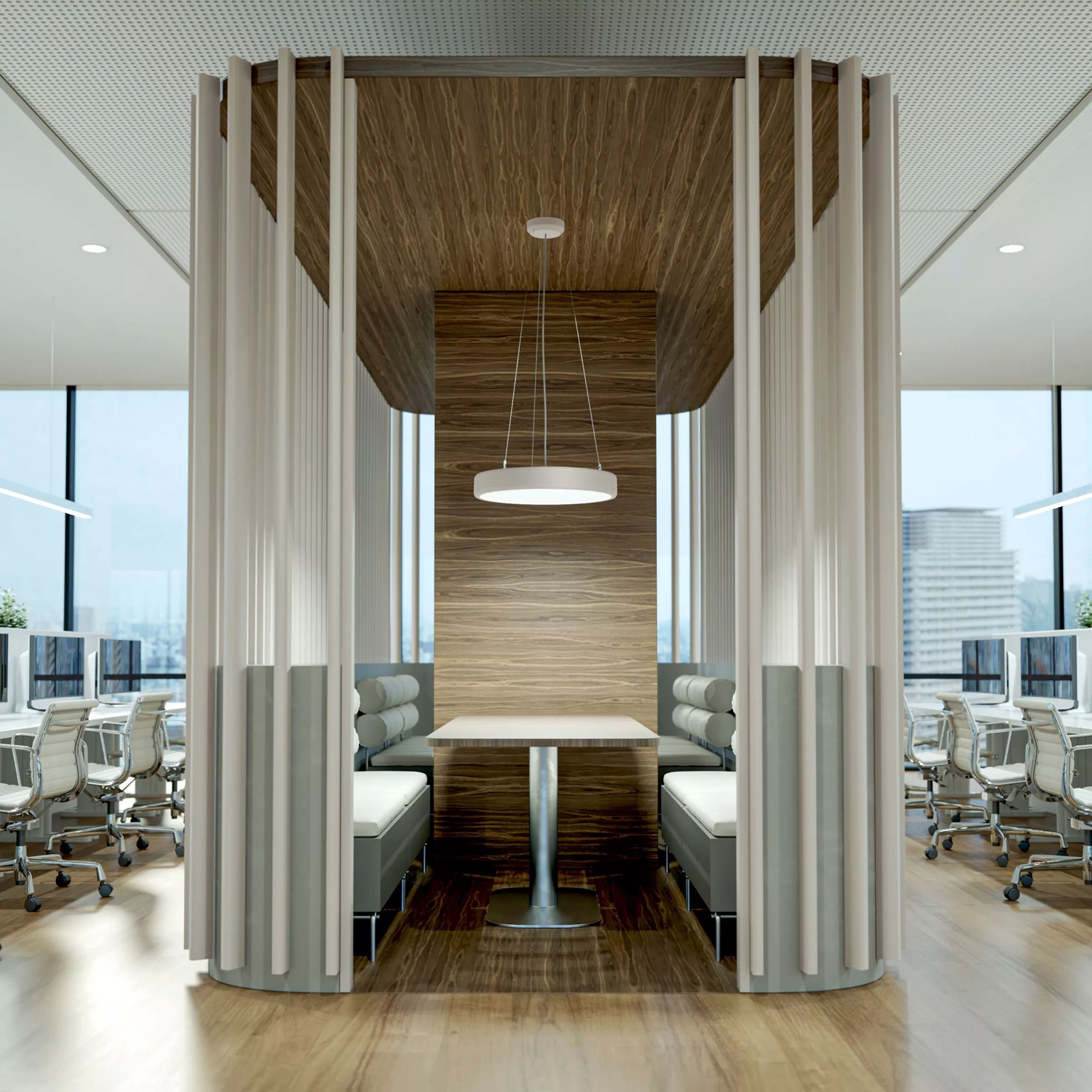 LED-Pendelleuchte Philips Essential 34.5W 4600lm 940 DALI Ø580mm weiss