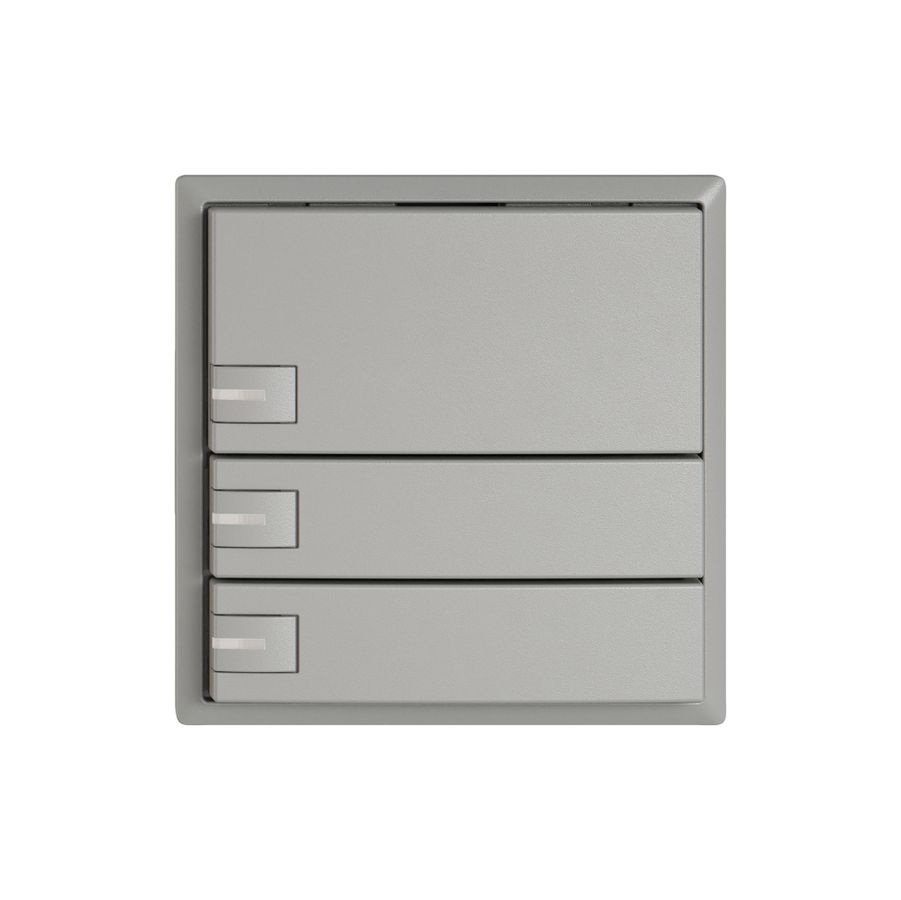 Pulsante universale EDIZIO.liv UNI SNAPFIX® 12…48V c.LED blu 3× com.1T grc