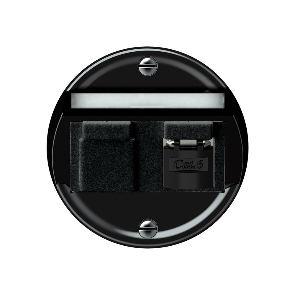 Anschlussdose origin RJ45 8(8) Kat.6 schräg geschirmt 60×60mm schwarz