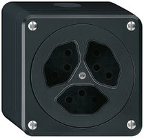 Presa AP robusto 3×tipo 13 nero senza copercchio