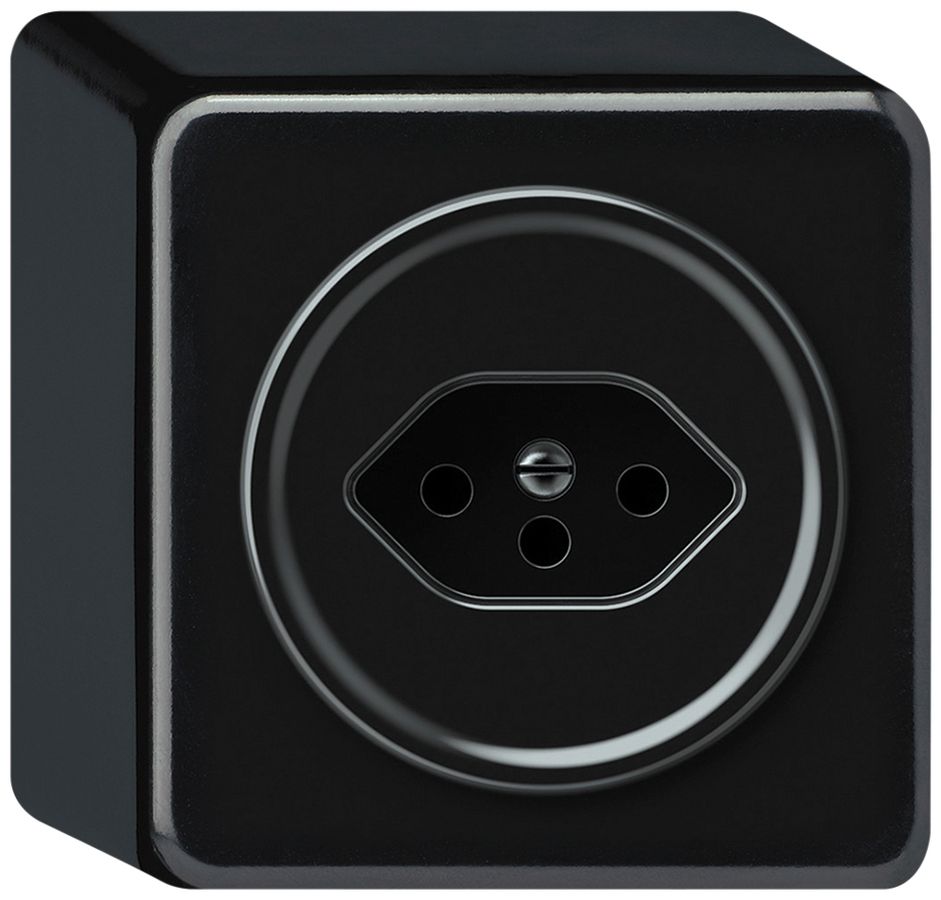 AP-Steckdose origin 1×Typ 13 10A 230V 88×88×54mm schwarz