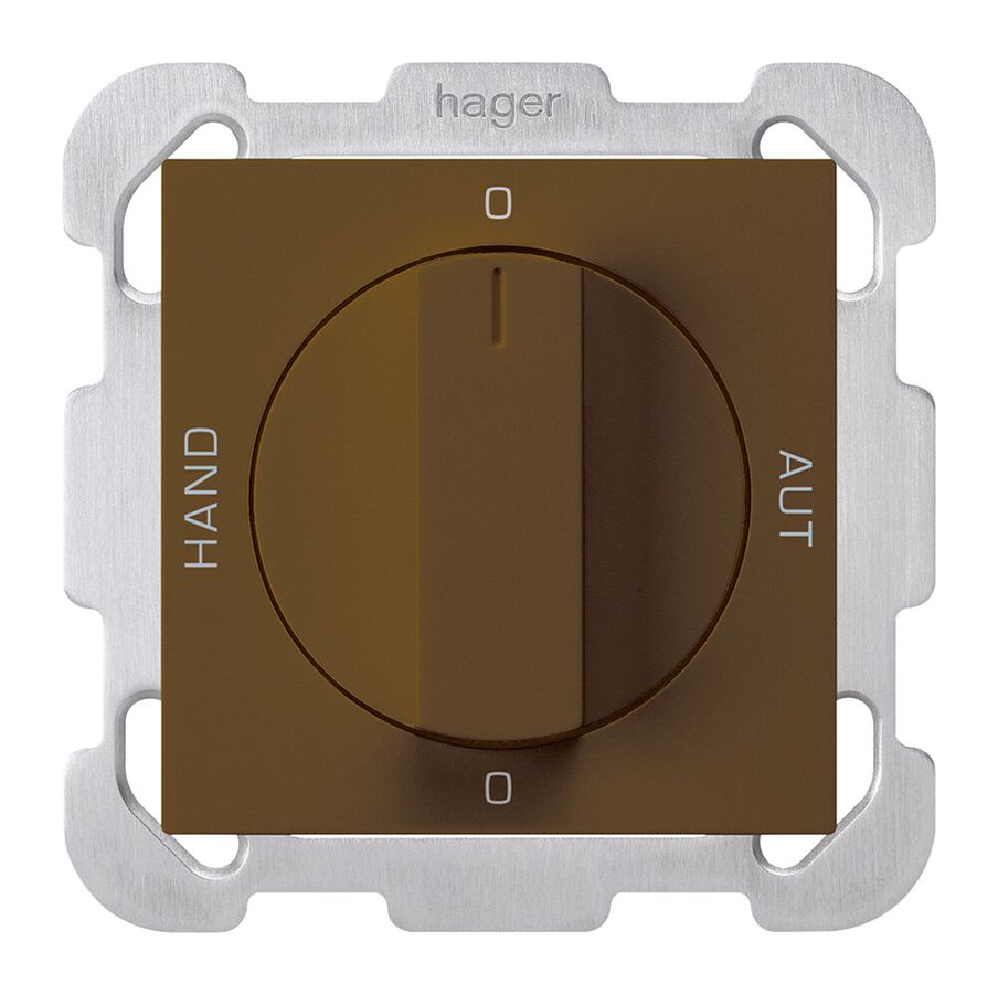 Interruttore rotativo INC 0-Hand-0-Aut. kallysto 2/1L marrone con manopola