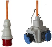 Kreuzverteiler DEM Typ 280 4×T23 CEE 16A 5P IP55 2m