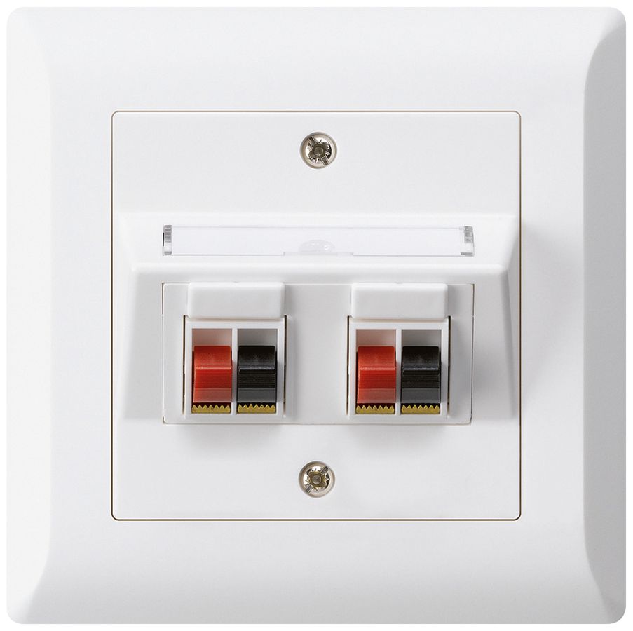 Prise ENC audio kallysto.line 2× blanc borne à étrier pour 2 haut-parleurs