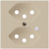 Frontplatte zu Steckdose Hager kallysto 2×T13 beleuchtet H beige
