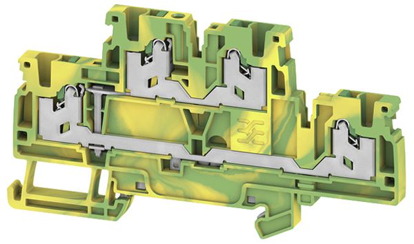 Borne de passage joignable WM S2T 2.5 PE 2.5mm² SNAP IN 2×2 DIN35 vert/jaune