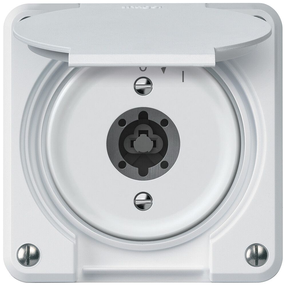 Schlüsselschwenktaster robusto 2P 2NO 20A 250V 86×86mm weiss