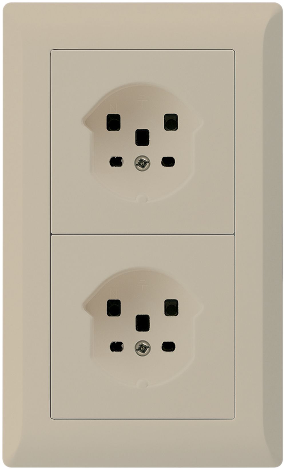 Combi ENC 2×1 HA kallysto.line 2×type 25 avec bornes enfichables beige
