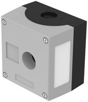 Aufbaugehäuse EAO 45, 1 Einbauloch Ø22.3mm, m.Schildträger, Einführung M20, grau