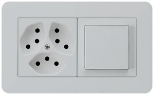 UP-Kombination kallysto.trend Gr.I-I horizontal 3×Typ 13+Schalter S3 lichtgrau