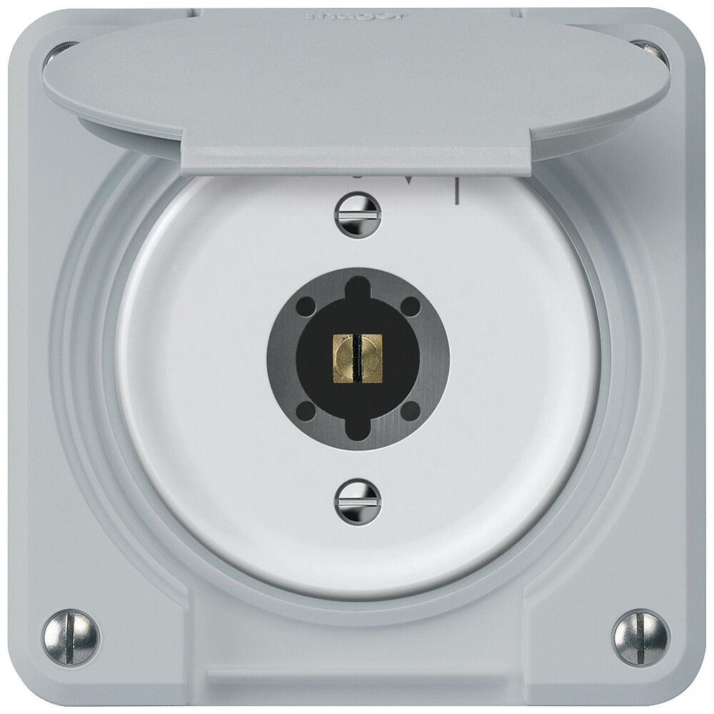 UP-Schlüsselschwenktaster robusto 1P 1NO 20A 250V 86×86mm grau