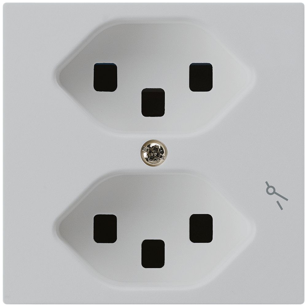 Steckdose Hager kallysto 2×T23 1×S A lichtgrau