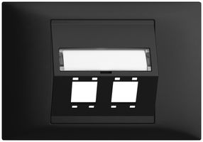 EB-Montageset EDIZIOdue BKE Schrägauslass 2×R&M Kat.5e/6/LC spezial, schwarz