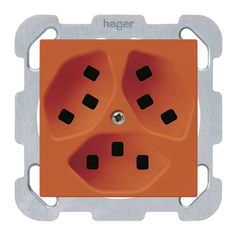 UP-Steckdose Hager kallysto 3×T23 B orange