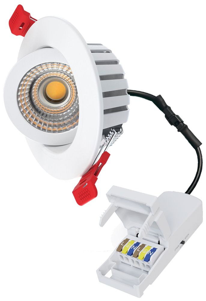Downlight LED DOTLUX HEATspin 7W 925lm 2700…4000K IP20 WB Ø90×37mm blanc