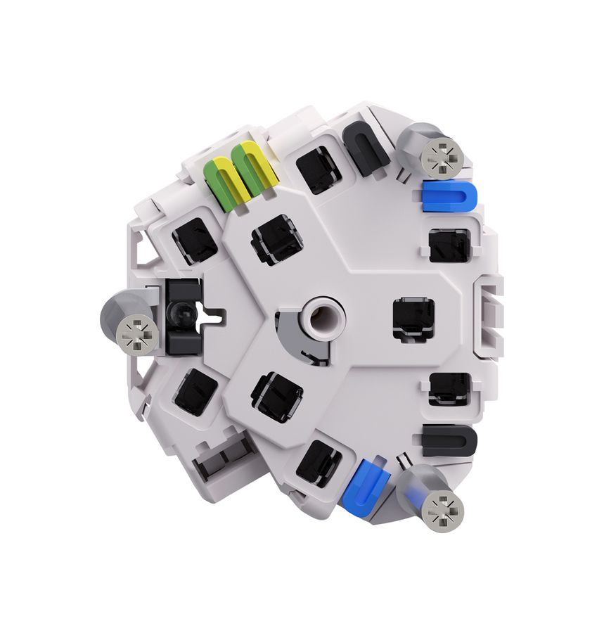 Einsatz Steckdose FH 3×T23 16A mit LED gelb mit Steckklemmen