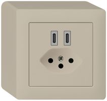Prise de charge USB AP Hager kallysto C-C 20W+T13 5V 86×86mm beige