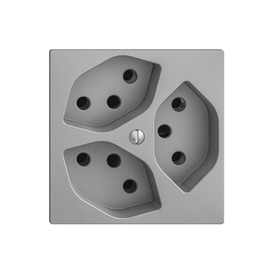UP-Steckdose EDIZIOdue 3×T13 silver