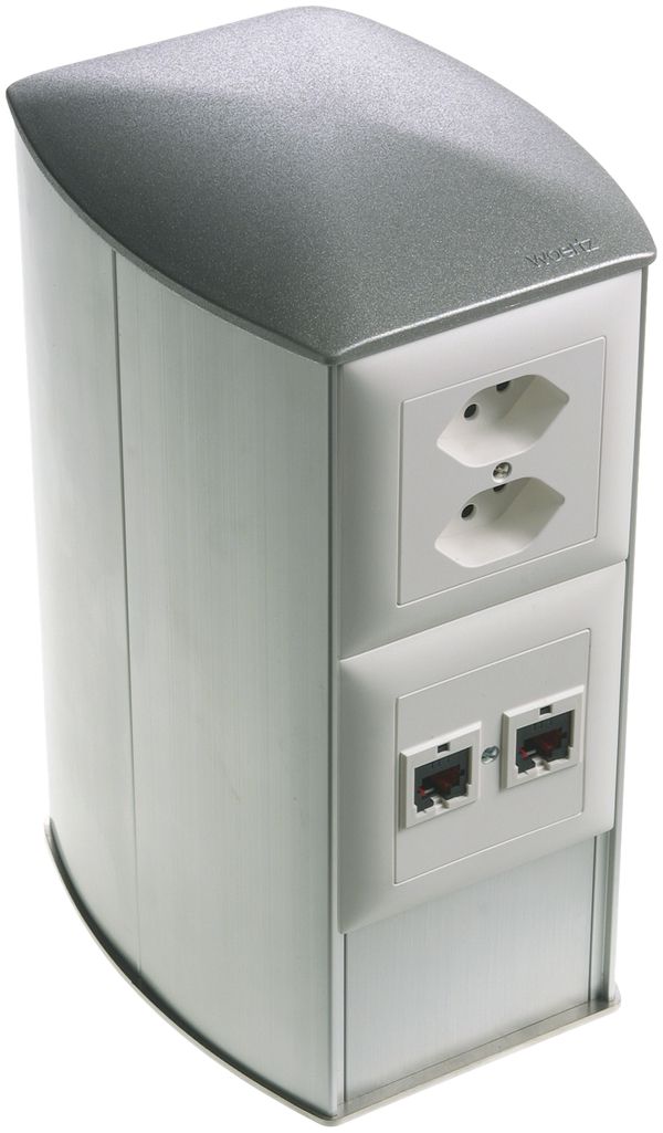 Potelet de raccordement Ellipse h=235 anod. avec 4 boîtes NIS IP20