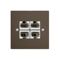 Einsatz zu UP-Anschlussdose 4×RJ45/s 4P getr. EDIZIOdue coffee ITplus
