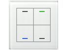 Poussoir KNX RGBW ENC MDT BE-GTL4TW.01 4t/4a temp.verre blanc "neutre"