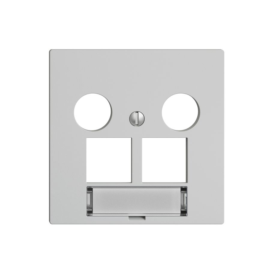 Abdeckset Edue F, f.EASYNET-Multimediadose 5…2000MHz, f.2×RJ45 S-One, hellgrau