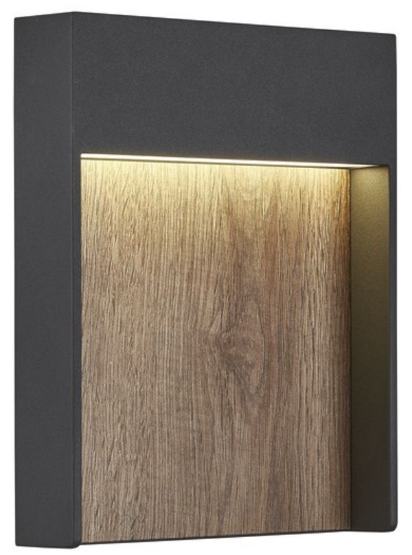 Applique LED SLV FLATT 14W 3000K 500lm IP65 anthracite/bois