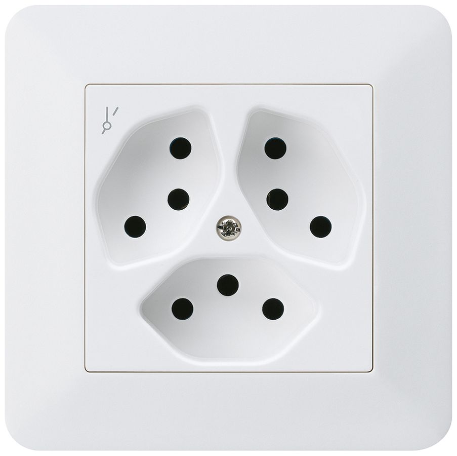 UP-Steckdose kallysto.trend 3×T13/1 weiss mit Kinderschutz