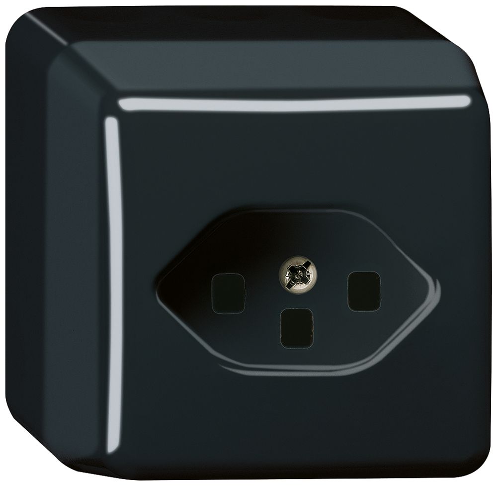 Prise AP basico 1×T23, noir