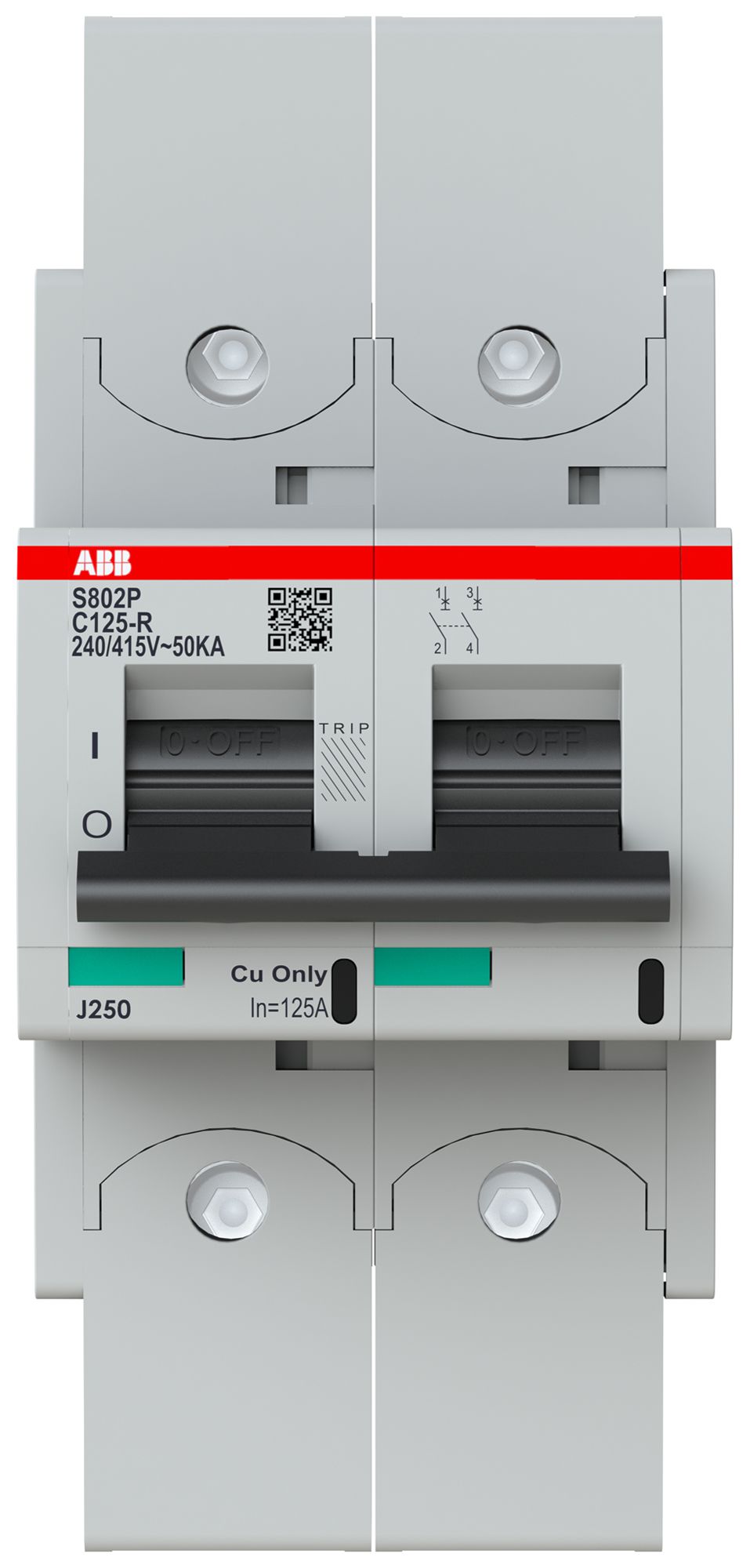 Leitungsschutzschalter ABB S802P-C125-R 2P 400V C-125A 50kA 3.5TE