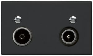 EB-Antennendose FLF R-TV 19dB Durchgangsdose schwarz