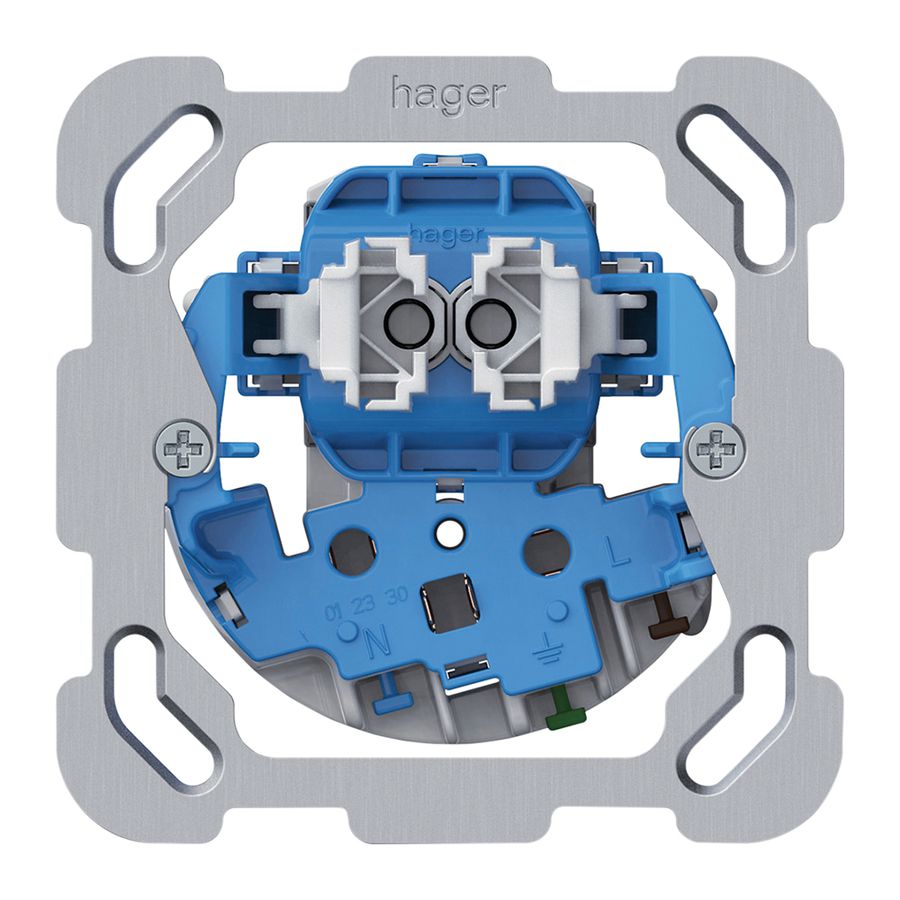 UP-Kombination Hager 1×Taste beleuchtet 1CO+T13 1P 0<1 10A 230V 77×77mm