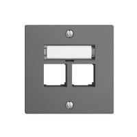 Montageset S-One EDIZIOdue F für 2×RJ45 gerade, dunkelgrau