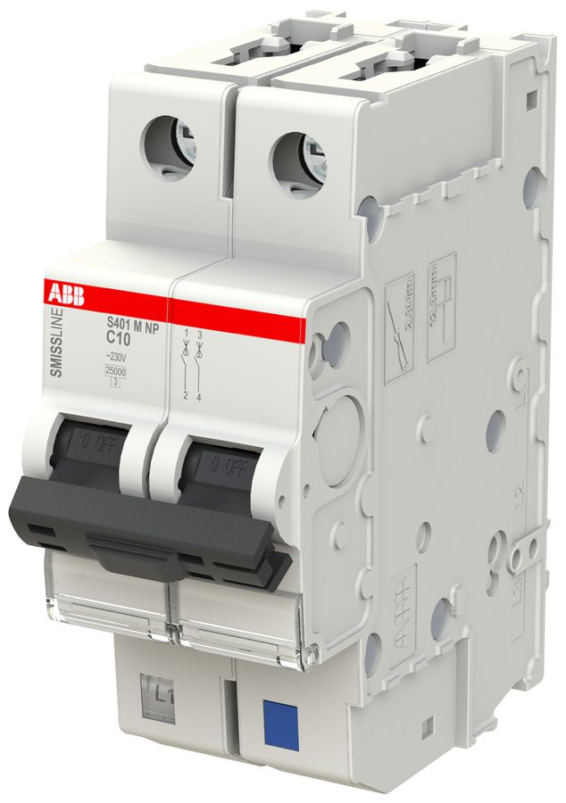 Leitungsschutzschalter SMISSLINE TP S 2×2A C 10kA NP