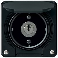 Interruttore a chiave robusto commutatore 16A 250V 86×86mm nero
