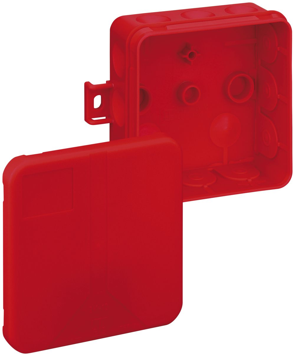 Boîte de dérivation AP 2K-12 AB SB-L IP55 vide, 85×85×37mm rouge