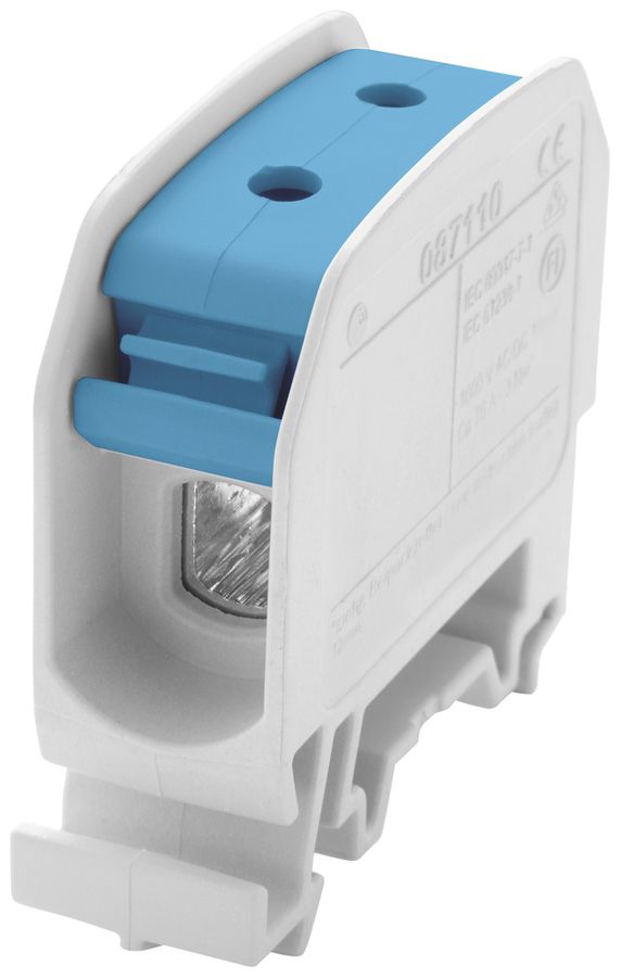 Bloc de distribution Bals RKA 16 1P 76A 1×entrée 1×sortie 1…16mm² bleu