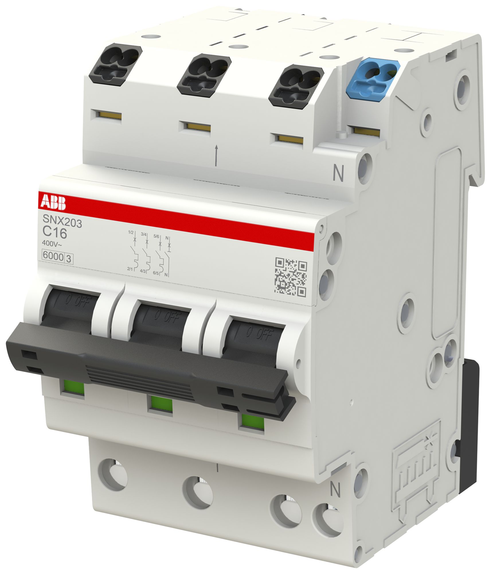 Leitungsschutzschalter ABB FlexLine 3LN 400V C 16A 6kA 3TE