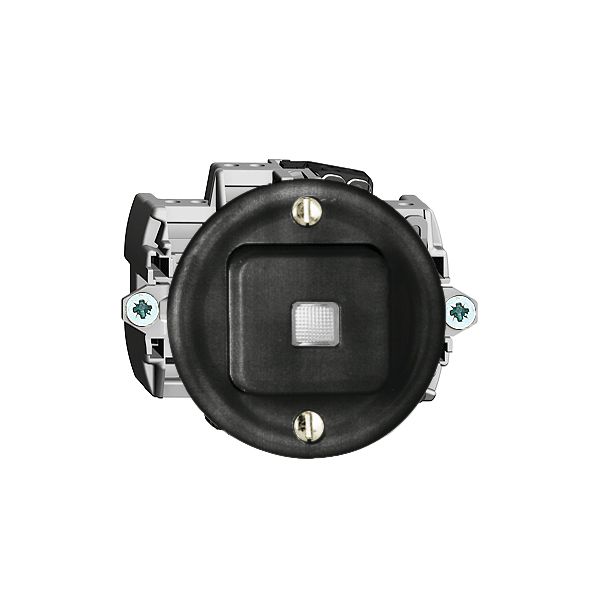 Interr. puls. lum. 3/1L nero FH, orient. LED giallo