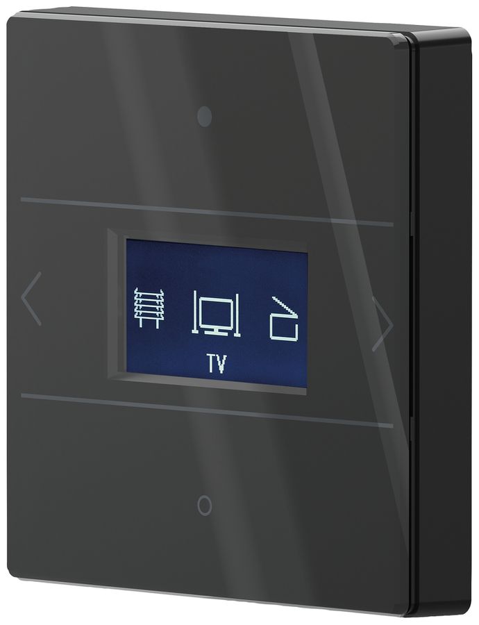 Apparecchio di comando Theben iON 108 KNX G con termostato per ambienti nero