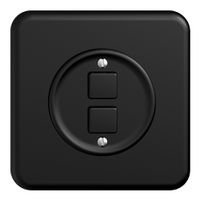 UP-Taster KNX STANDARDdue 2×mit LED RGB, mit Temperaturfühler, schwarz