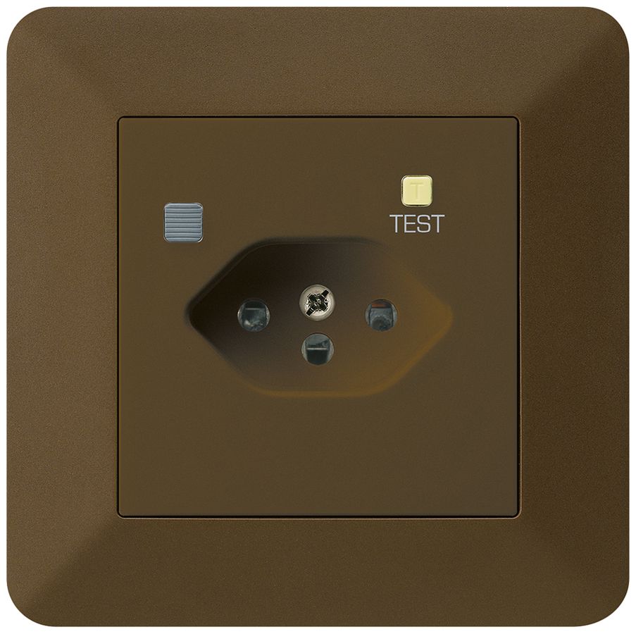 UP-Steckdose KTR T13 FI 30mA braun