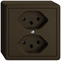 AP-Steckdose EDIZIO.liv SNAPFIX® 2×T13 br