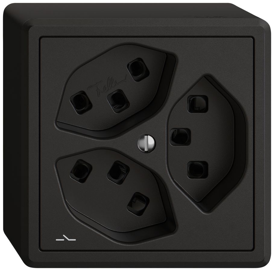 AP-Steckdose EDIZIO.liv SNAPFIX® 3×T23 1×S sz