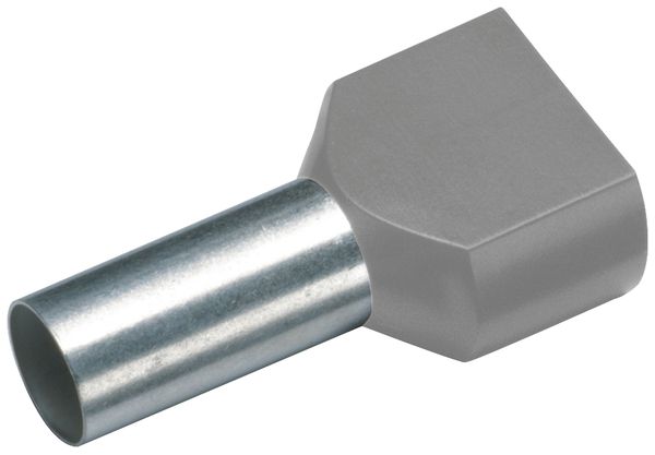 Zwillings-Aderendhülse Cimco 4mm² 12×23mm Kupfer PP grau